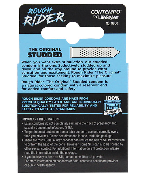 Lifestyles Rough Rider Original Studded 3`s Condoms Latex