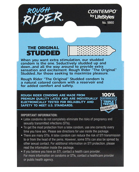 Lifestyles Rough Rider Original Studded 3`s Condoms Latex