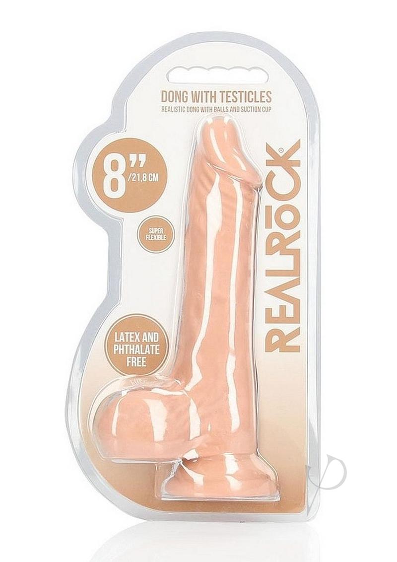 RealRock Skin Realistic Dildo with Balls 8in - Vanilla