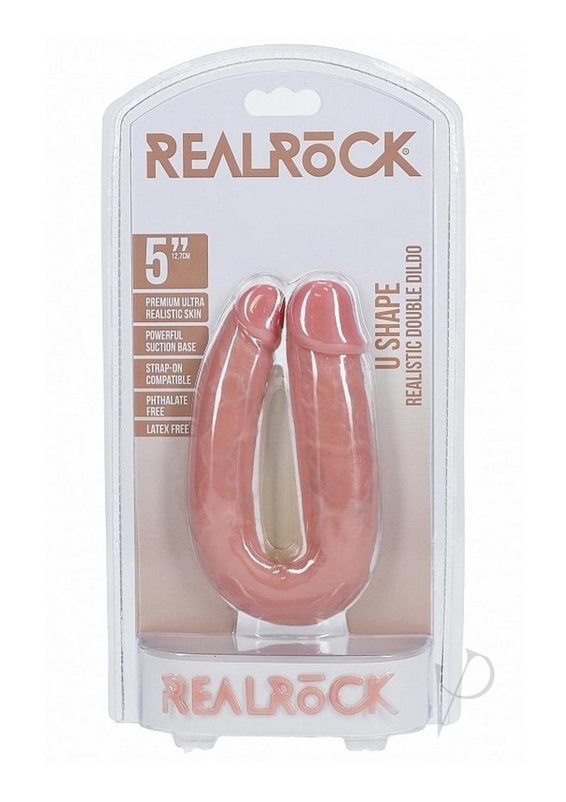 RealRock Ultra Realistic Skin U Shaped Dual Penetration 5in - Vanilla