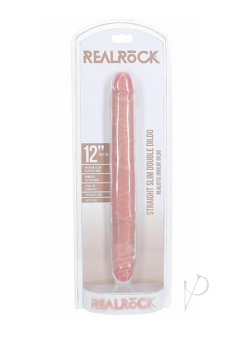 RealRock Realistic Skin Slim Double Ended Dong 12in - Vanilla