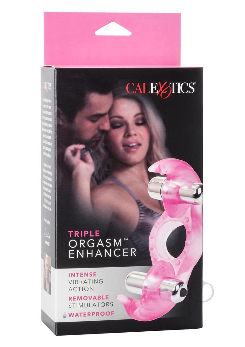 Triple Orgasms Enhancer Vibrating Cock Ring with Clitoral Stimulation - Pink