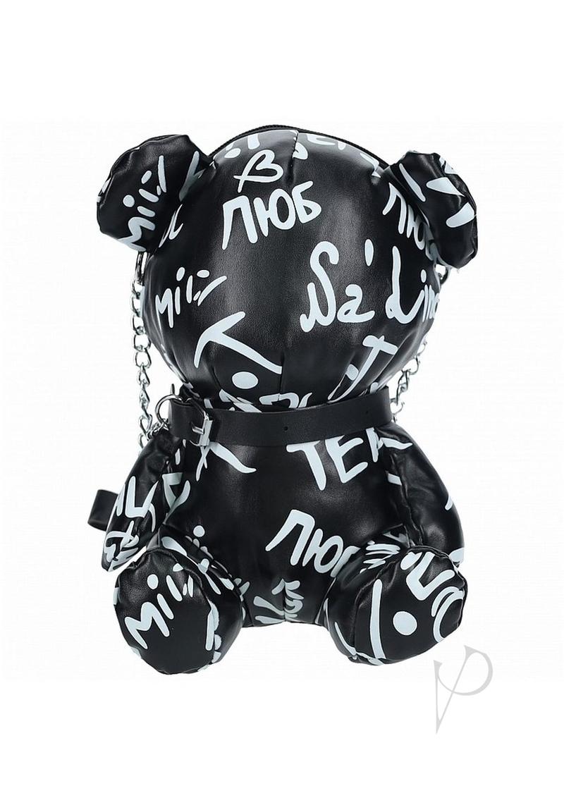 S-Line Bear Bag Pleather Writing - Black