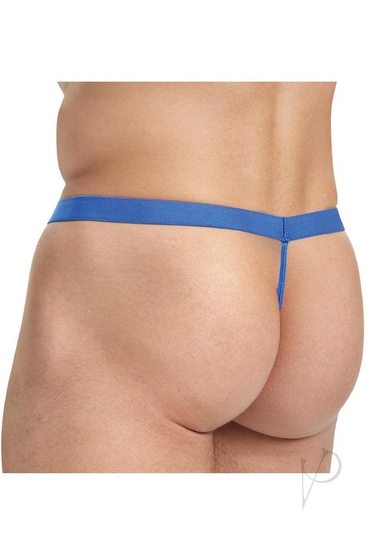 Lace King Lace G-String - Small/Medium - Blue