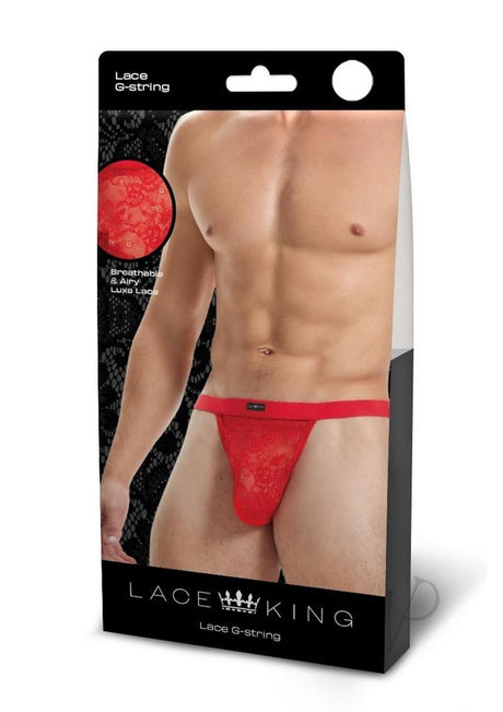 Lace King Lace G-String - Large/XLarge - Red