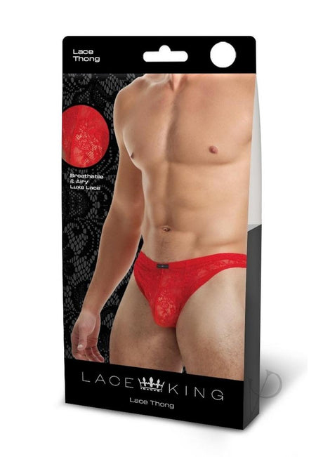 Lace King Lace Thong - Small/Medium - Red