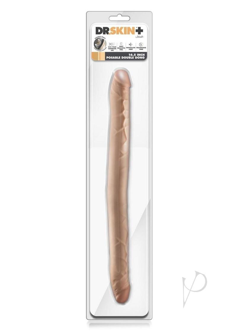 Dr. Skin Plus Posable Double Dong 16.5in - Vanilla