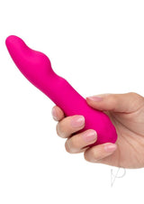 Gia Curved Pleaser Silicone Rechargeable Vibrator - Pink