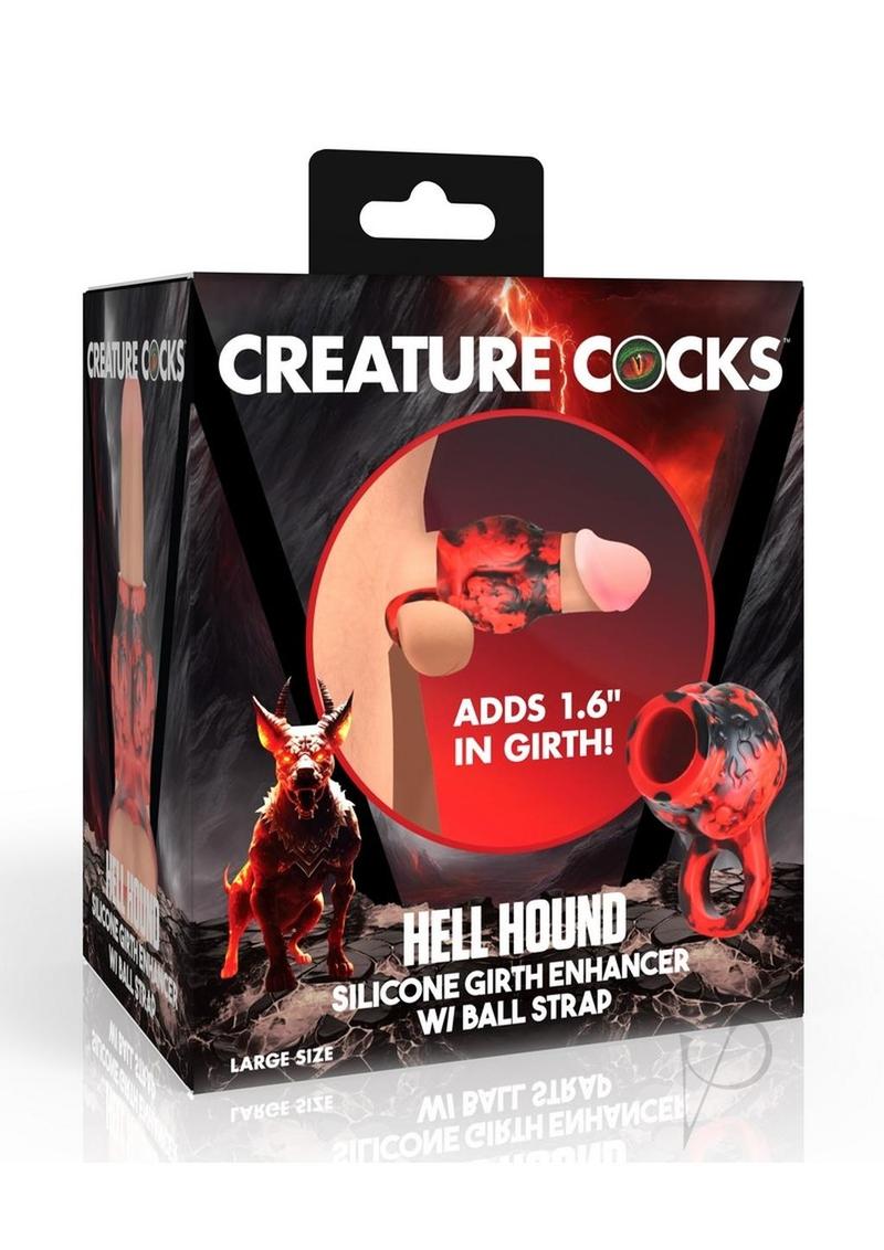 Creature Cocks Hell Hound Silicone Penis Sleeve - Large - Red/Black