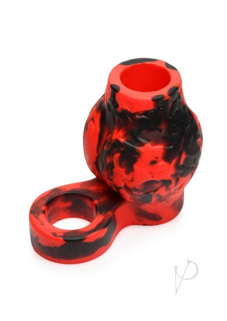 Creature Cocks Hell Hound Silicone Penis Sleeve - Large - Red/Black