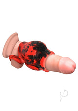 Creature Cocks Hell Hound Silicone Penis Sleeve - Large - Red/Black