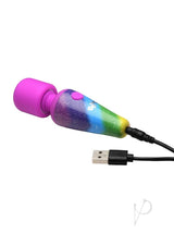 Bang! Rainbow Mini Wand Rechargeable Silicone Vibrator - Multicolor