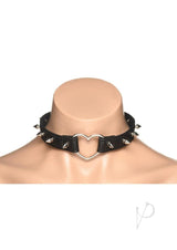 Master Series Spiked Heart Choker - Black