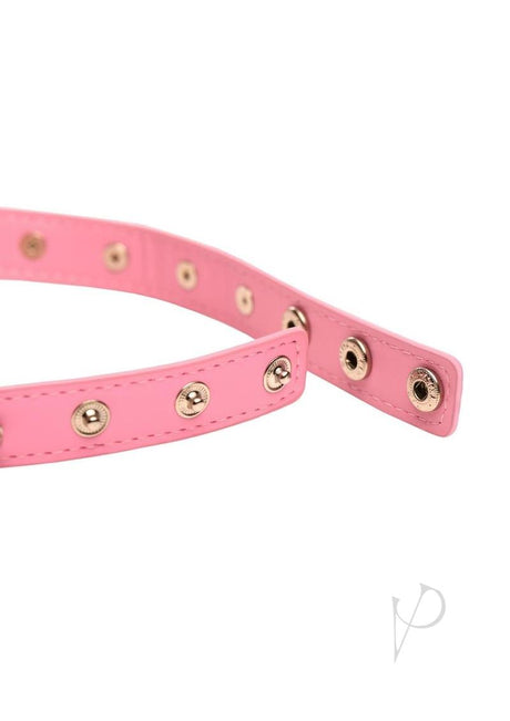 Master Series Spiked Heart Choker - Pink