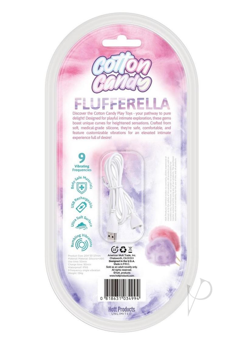 Cotton Candy Flufferella Rechargeable Silicone Vibrator - Fuschia/Aqua