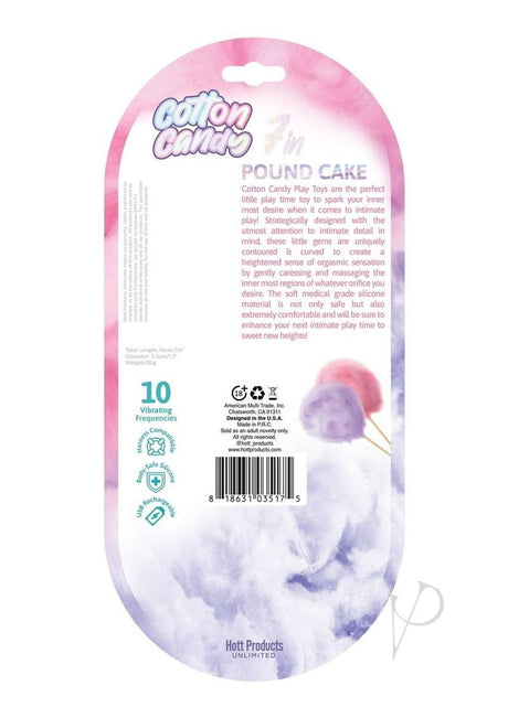 Cotton Candy Pound Cake Rechargeable Silicone Dong - Fuschia/Aqua