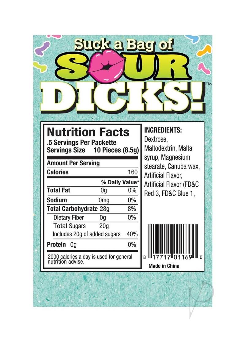 Candyprints Suck A Bag Of Sour Dicks Assorted Flavors (25 packs per bag)