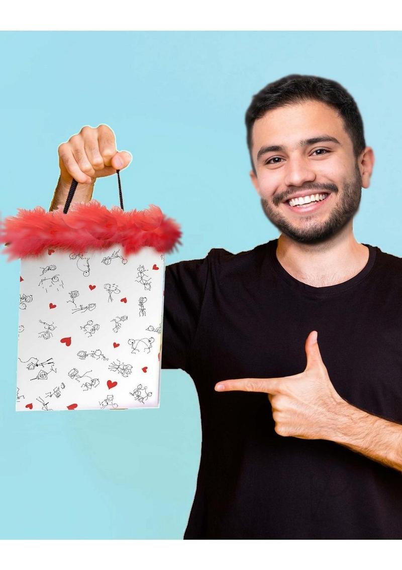 Stick Figures Gift Bag -Red/White