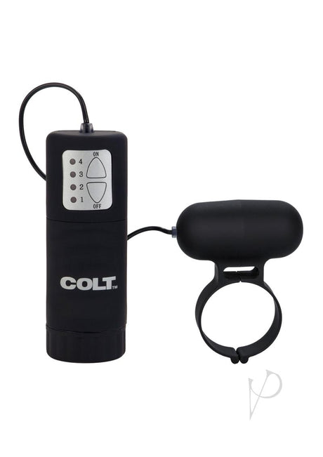 COLT Waterproof Power Vibrating Cock Ring with Wired Remote Control - Black