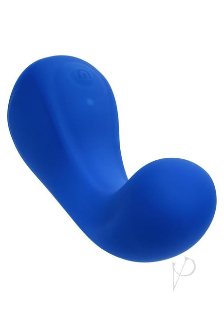 Cascade Curve Rechargeable Silicone Vibrator - Blue