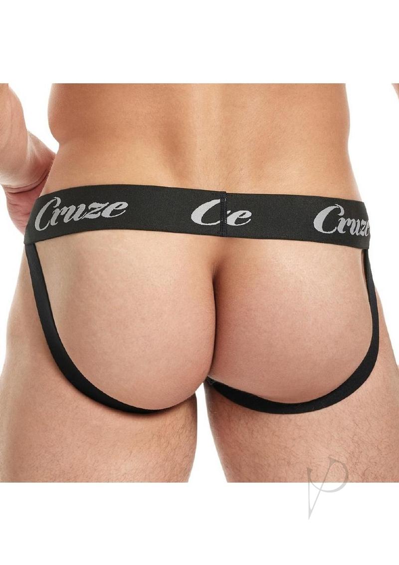 Cruze High Bar Jockstrap With Cock Ring - Large/XLarge - Black