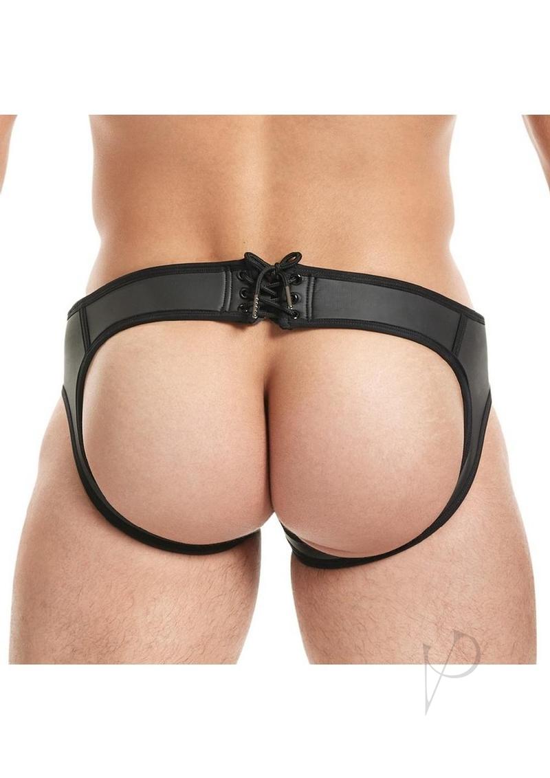 Cruze Kick-Off Lace Up Jock Brief - Large/XLarge - Black