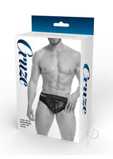 Cruze Kick-Off Lace Up Jock Brief - Small/Medium - Black