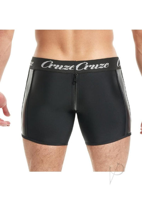 Cruze High Bar Zipper Trunk With Cock Ring - Large/XLarge - Black