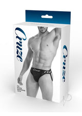 Cruze Buckle Up Zipper Jockstrap - Large/XLarge - Black