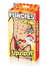 Fundies Unzip It Thong with Rose Petals - O/S - Red