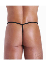 Fundies Referee G-String With Whistle - O/S - Black/White