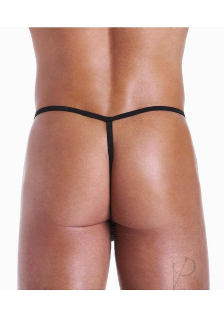 Fundies Hundcuff G-String With Toy Handcuffs - O/S - Black