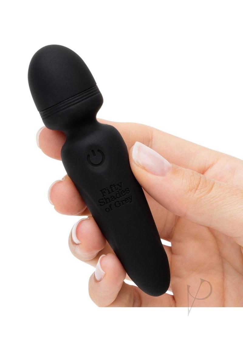 Fifty Shades of Grey Sensation Rechargeable Silicone Mini Wand Vibrator - Black