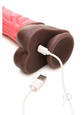 Creature Cocks Deluxe Centaur Thrusting and Vibrating Rechargeable Silicone Dildo - Pink/Brown