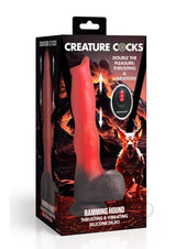 Creature Cocks Ramming Hound Thrusting and Vibrating Rechargeable Silicone Dildo - Red