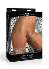 Master Series Hard-On Briefs Silicone Penis Panties - Large - Caramel