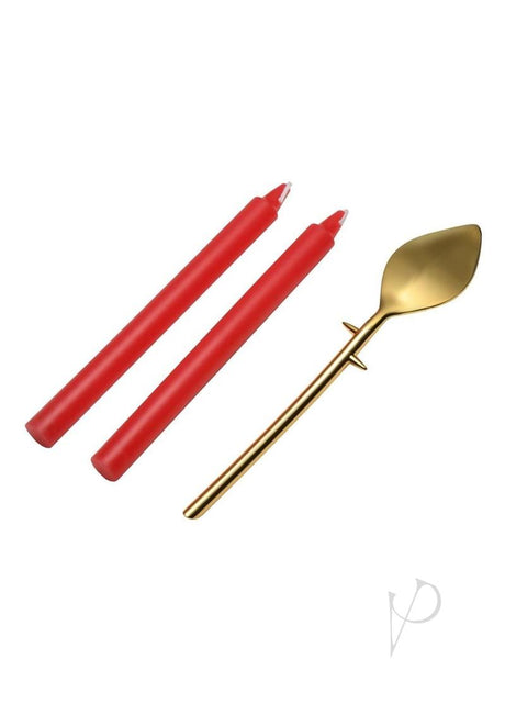 Master Series Drip Sensation Spoon and Drip Candle Set - Red/Gold