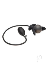 Master Series Dark Pearl Inflatable Rechargeable Vibrating Butt Plug - Black