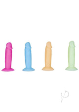 Addiction Silly Willy Glow In The Dark Silicone Dildo - Multicolor