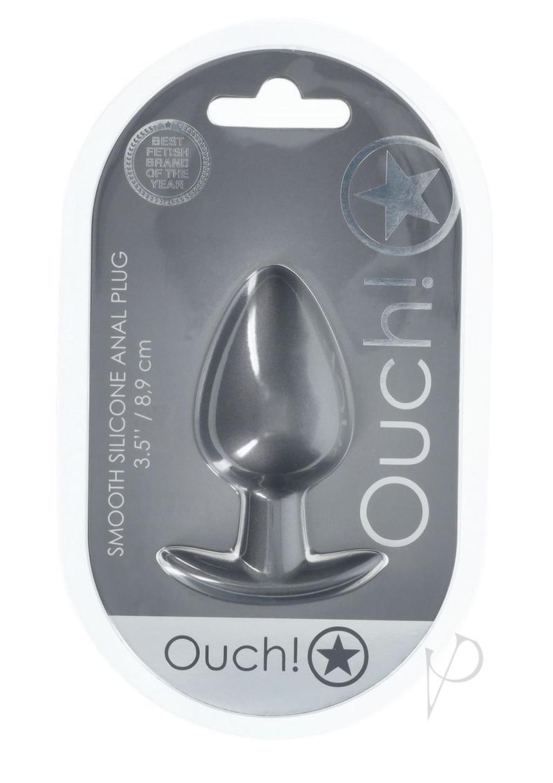 Ouch! Anal Plug Silicone - Large - Gun Metal