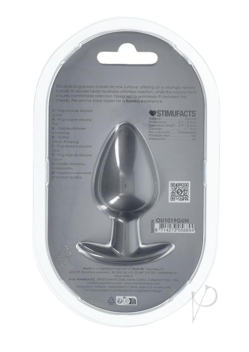 Ouch! Anal Plug Silicone - Large - Gun Metal