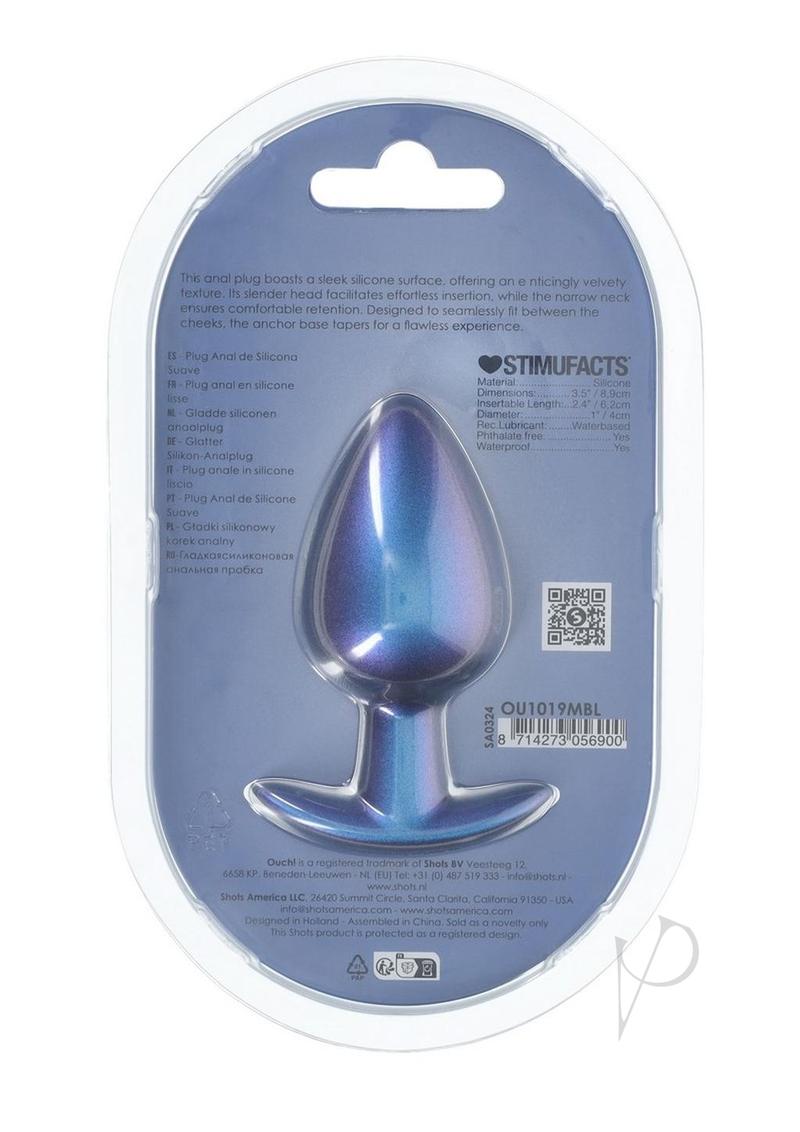 Ouch! Anal Plug Silicone - Large - Metallic Blue