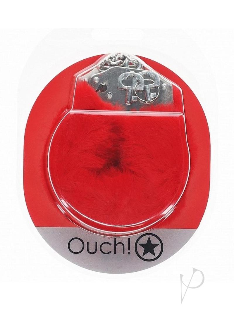 Ouch! Heavy-Duty Fluffy Handcuffs - Red