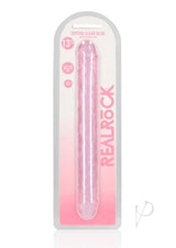 RealRock Crystal Clear Double Dong 13in - Pink