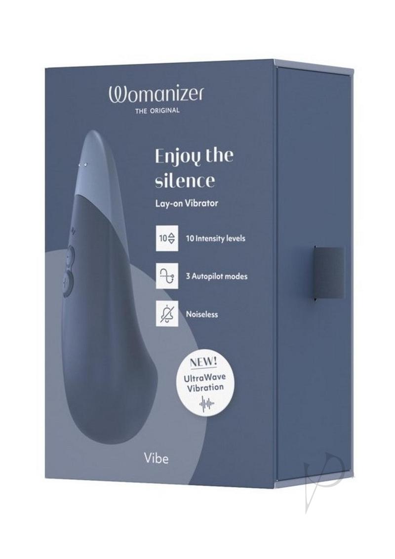 Womanizer Vibe Rechargeable Silicone Clitoral Vibrator - Dark Blue