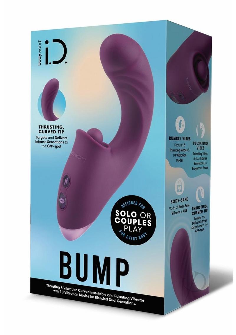 Bodywand I.D. Bump Rechargeable Silicone Dual Stimulating Clitoral Vibrator - Wine