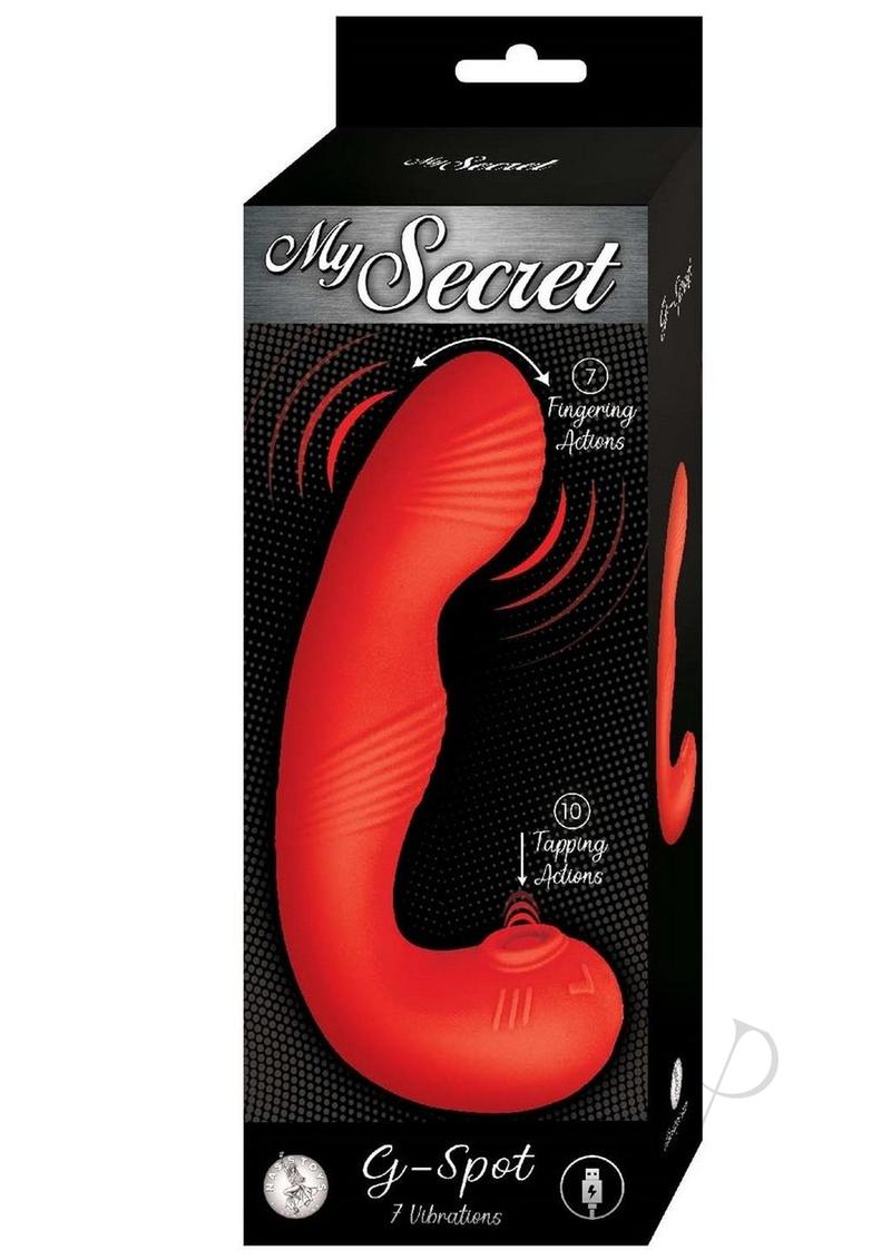 My Secret G Spot Rechargeable Silicone Vibrator With Clitoral Stimulator Red