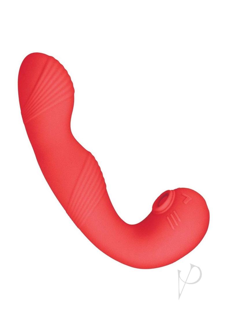 My Secret G Spot Rechargeable Silicone Vibrator With Clitoral Stimulator Red