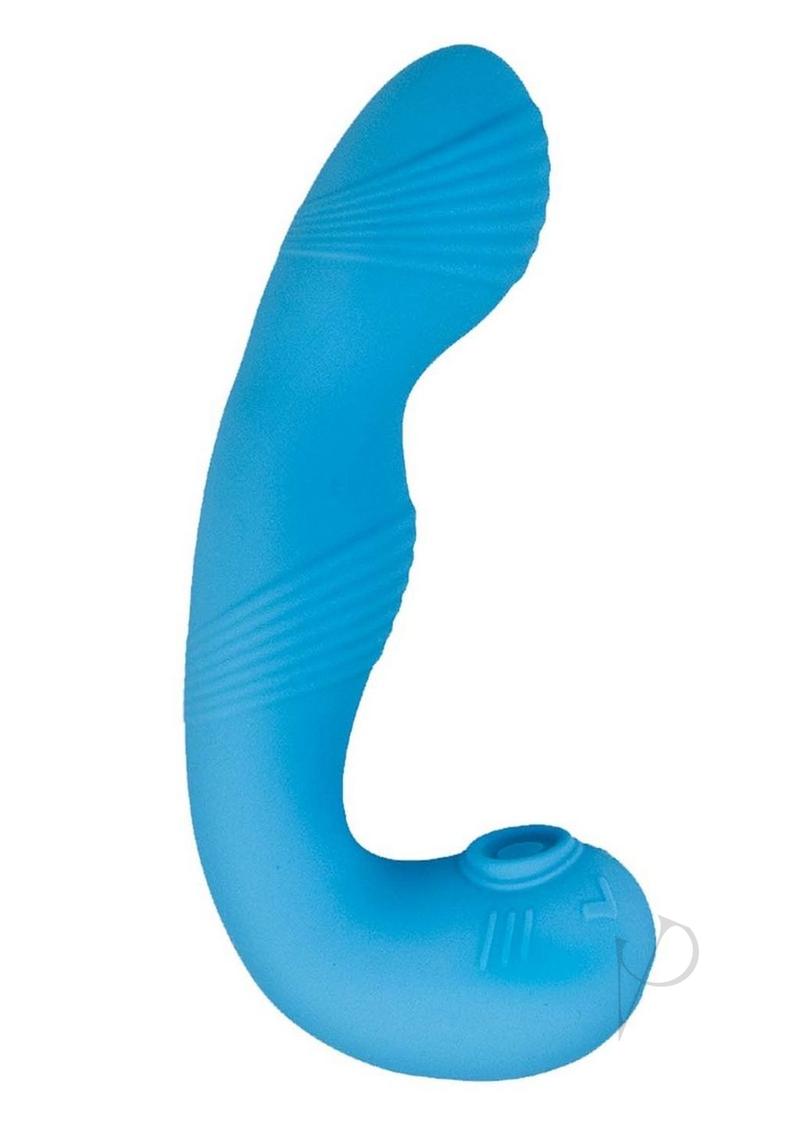 My Secret G Spot Rechargeable Silicone Vibrator With Clitoral Stimulator Blue