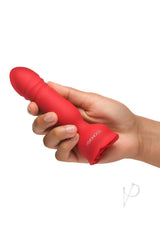 Bloomgasm Rose Delight Rechargeable Silicone Thrusting Vibrator - Red